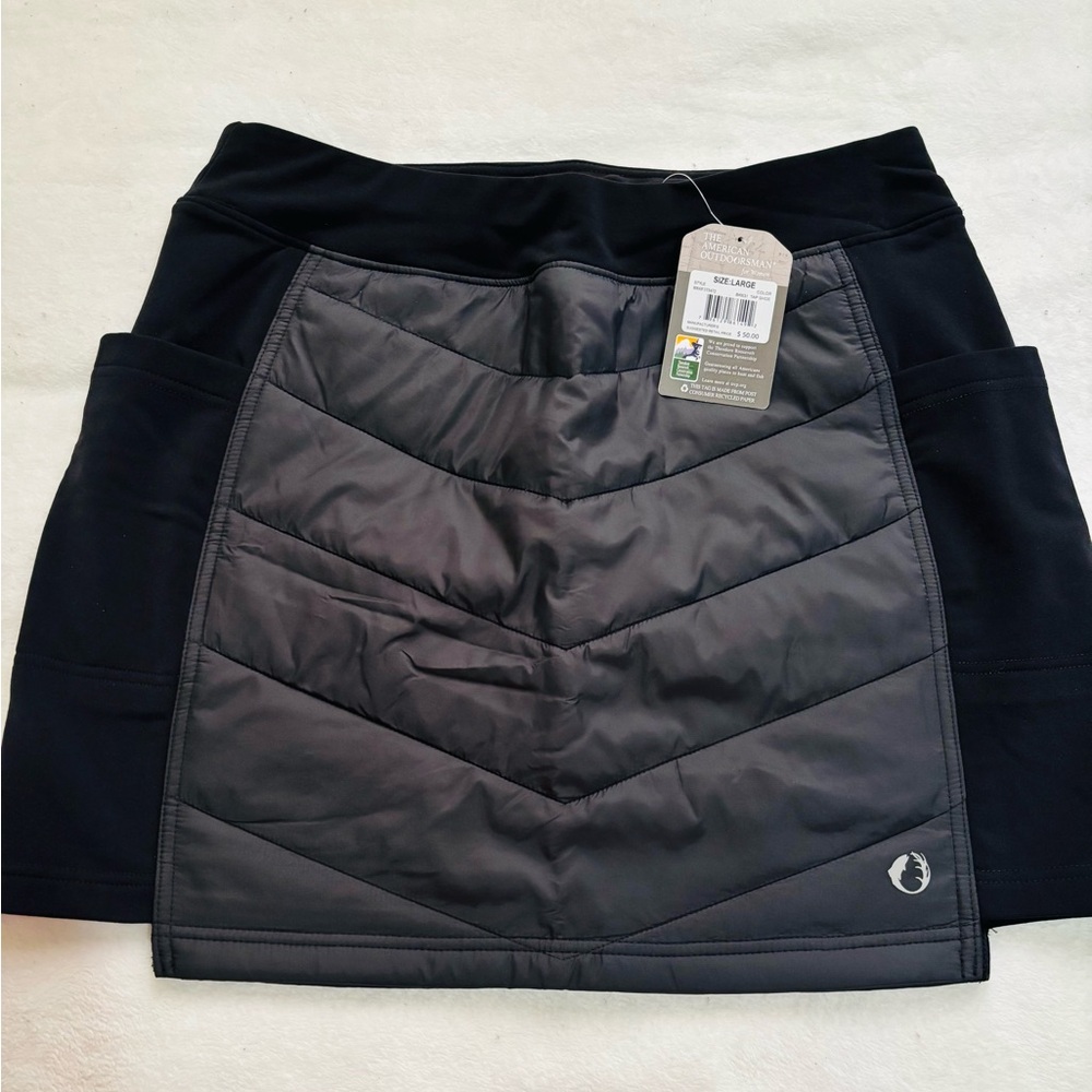 The American Outdoorsman Warm Black Quilted Pockets Skirt Women Size L